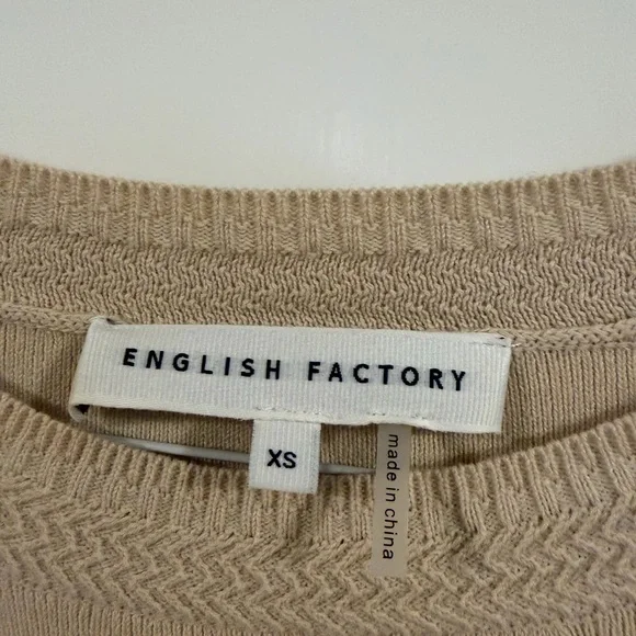 English Factory Beige and White Long Sleeve Dress - Picture 7 of 7